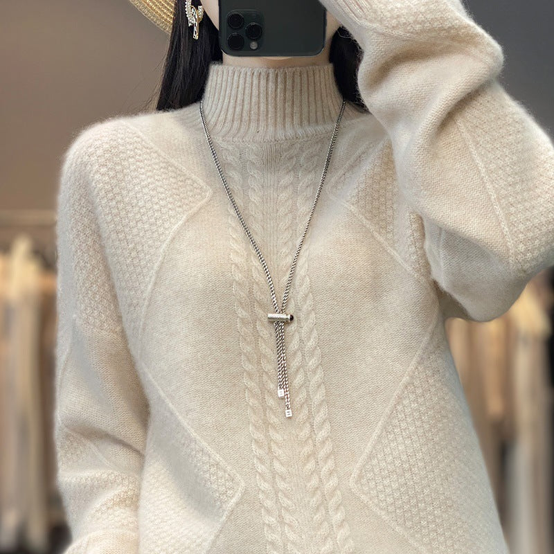 Half-high Collar Women's Short Cashmere Sweater