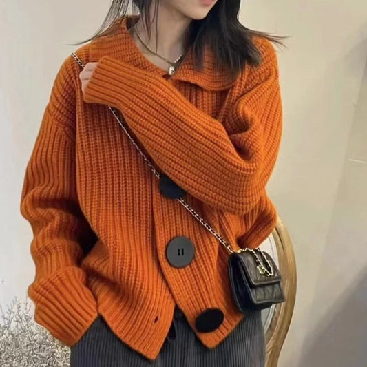 Korean Lazy Sweater Coat Female