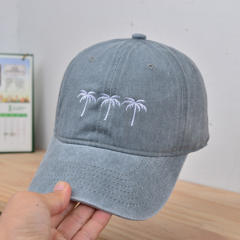 Water-washing Embroidery Retro Sun Hat For Women