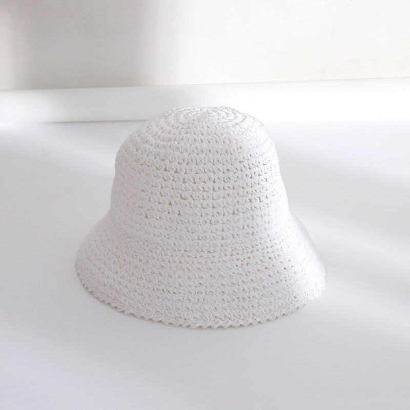 Straw Bucket Hat For Women Summer Breathable Sun-proof