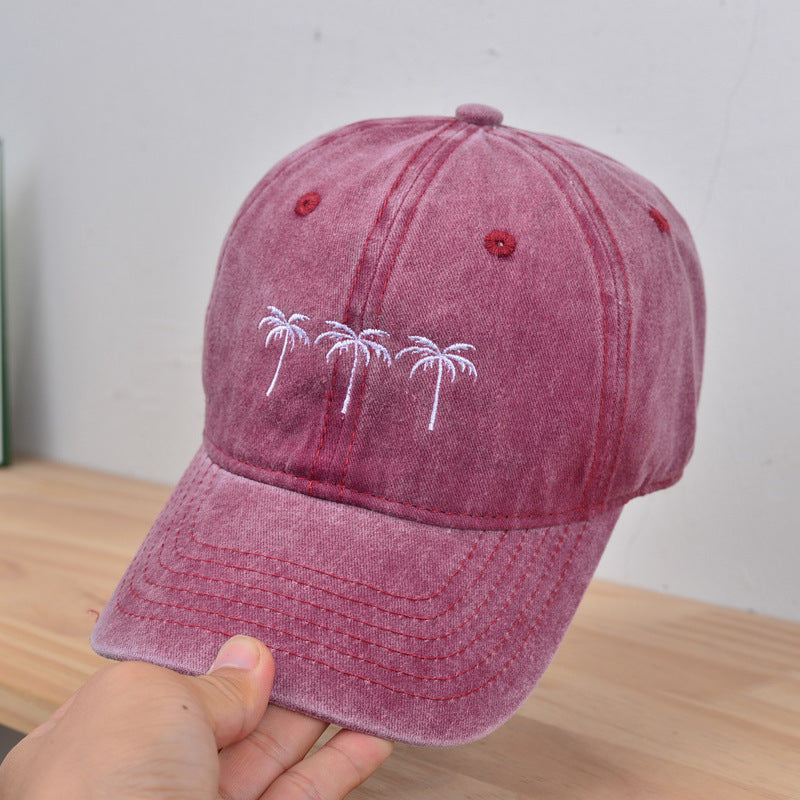 Water-washing Embroidery Retro Sun Hat For Women